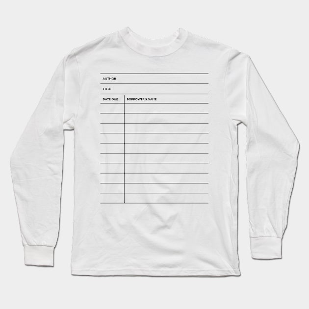 Library Card Long Sleeve T-Shirt by Iconikit